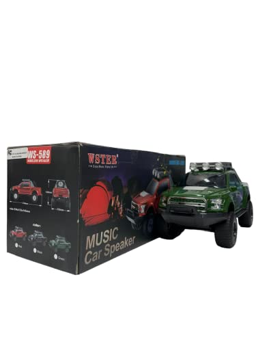 Image of SOUND HIT - Portable Speaker for Truck Shape with Loud Stereo Booming Bass. Travel, Outdoor, Bluetooth Speaker with Built-in Microphone. The Best Option for LED Party Lights. (Green)