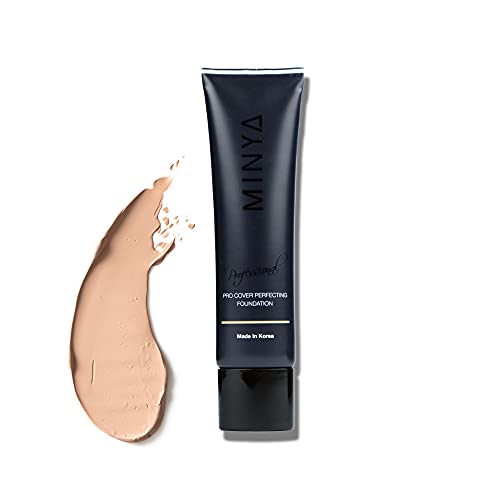 MINYA Pro Cover Perfecting Matte Foundation l Long wear l Sensitive skin l Buildable coverage l Foundation Skincare Hybrid l Korean Lightweight formula l waterproof SPF 25 PA++ (1.01 Fl Oz) (P02 Rose Beige)