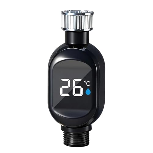 Alcachofa de ducha impermeable con pantalla térmica con pantalla de temperatura, sensores pequeños, ajuste de acero, fácil de instalar para el hogar, cabezal de ducha con temperatura (1)