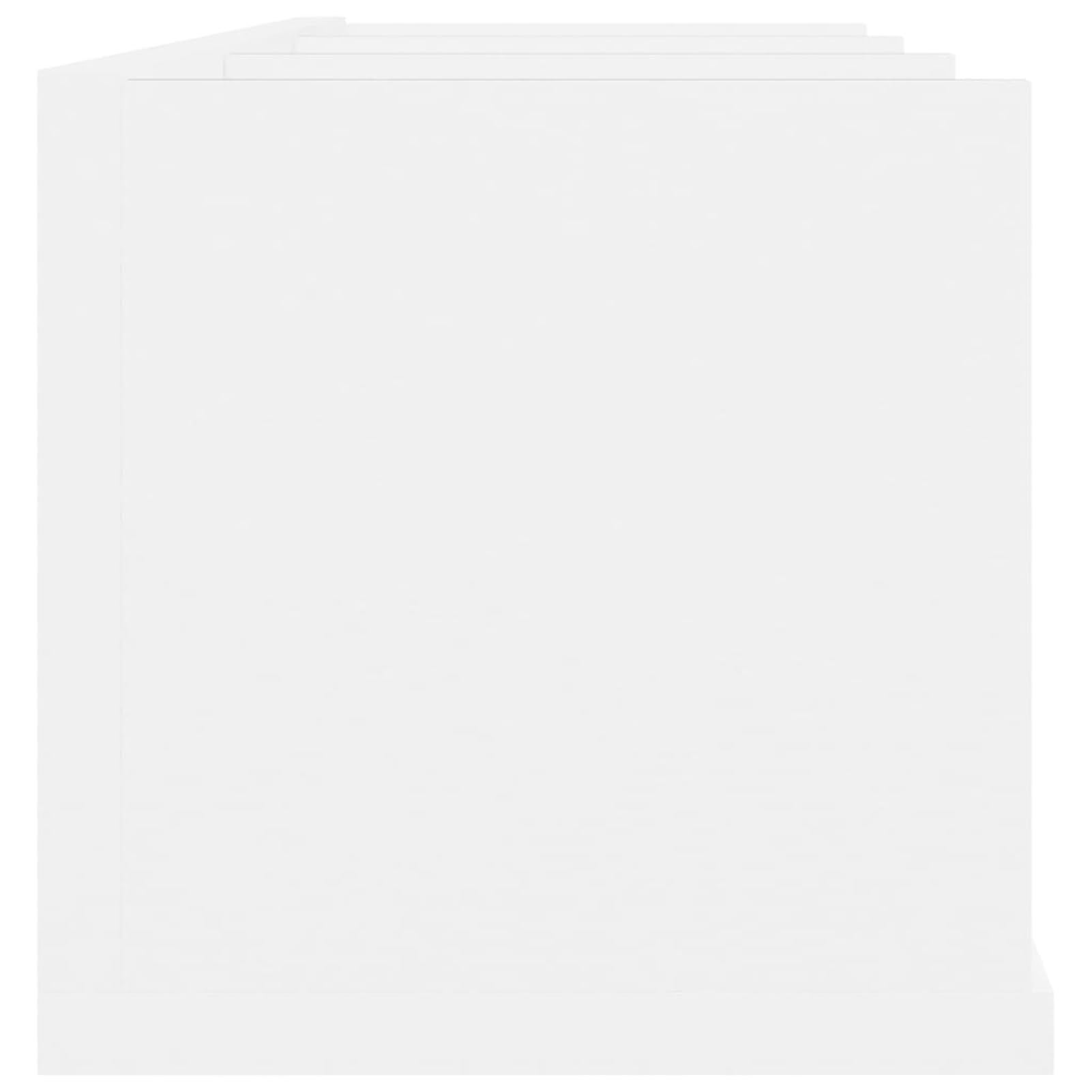Mobile Porta CD/Dvd da Parete con 3 Scomparti Aperti, Scaffale per Collezione Musica in Legno Multistrato Bianco, 75x58x18 cm, Carico Max 40 kg, Montaggio a Parete