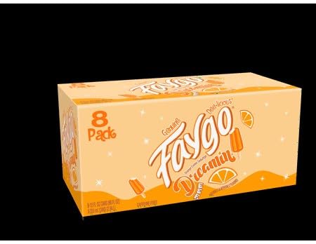 Faygoo Dreamin orange creme soda pop, 12-ounce cans, 24-pack