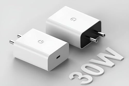 Image of Mudo Google Original 30W Type C to C Fast Charging Power Adapter Compatible with Pixel 9 Pro /8 Pro /8 /8a /Pixel 7 Pro /7 /7a /Pixel 6 Pro /6 /6a, Android Phone Charger|Rapid Charge Support, 30 W USB-C, White