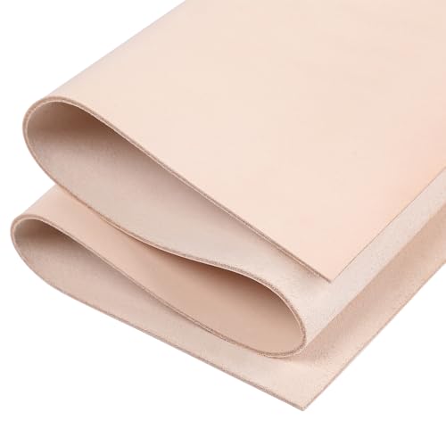 G-FAVOR Leather Sheet for Crafts, 12''x24'' Vegetable-Tanned Leather Tooling Leather Square 2mm Thick Leather for Crafting Tooling Sewing