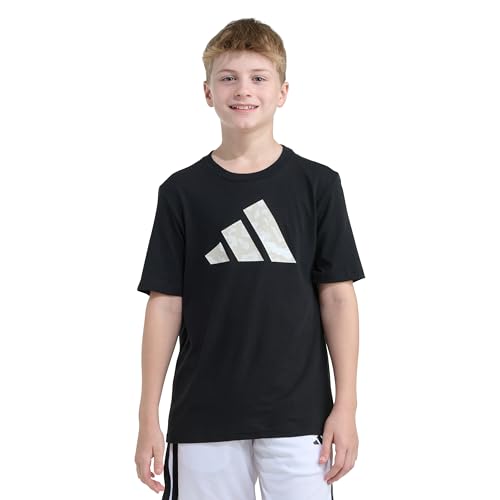 Image of adidas Boys Short Sleeve T-Shirt Camouflage Logo Tee
