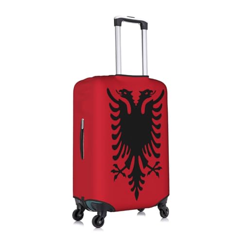Albania National Flag Luggage Suitcase Cover, Stretchable Protection Luggage Stylish Suitcase Covers Medium3