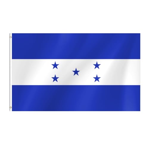 Honduras Flag 3x5 Ft Honduran Flag Vivid Color Fade Resistant With Brass Grommets for Party Parades Sports Events Patriotic Holidays Outdoor Indoor Decorations