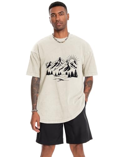 Image of Oversized Tshirts for Men Short Sleeve Vintage Washed Basic Loose Tees 2026