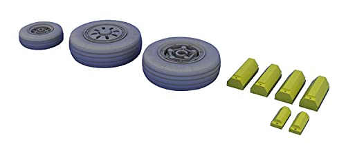 Roues F-22A Raptor 1:48 Eduard Brassin EDB648017 pour kit Hasegawa