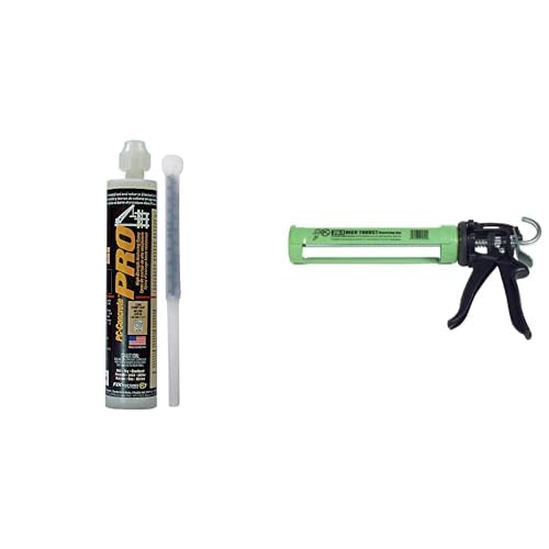 PC-Bundle Includes (1) PC-Concrete PRO High Strength Anchoring Epoxy System, 254 ml & (1) PC Products Steel Dispensing Caulking Gun, 1/10th Gallon Smooth Rod Cartridge Gun, 250ml