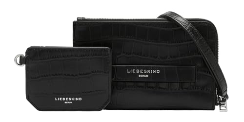 LIEBESKIND BERLIN Umhängetasche Handytasche Lora Croco Neck Accessories Multi Pouch Black schwarz