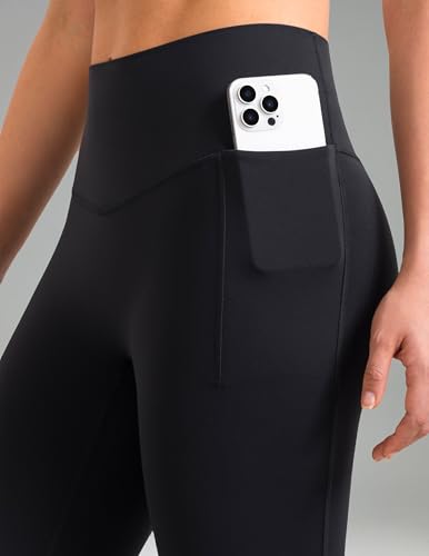 Colorfulkoala Dreamlux Mini Flare Leggings with Pockets 27.5"/29.5"/31.5" No Front Seam High Waisted Bootcut Yoga Pants4