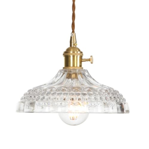Lampe à suspension en verre style nordique et cuivre pour loft