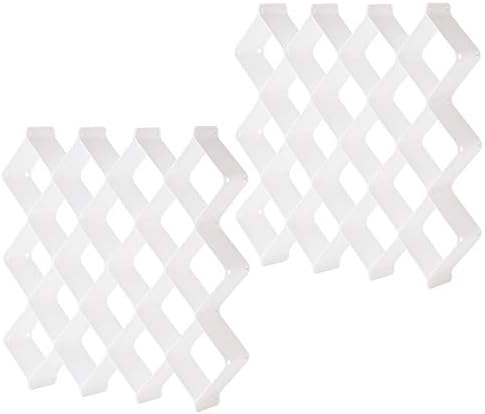 StarratS Underwear Drawer Organizer, Plastic Honeycomb Drawer Dividers for Sock Lingerie Baby Clothes Scarf Ties Jewelry Makeup Office Supplies-2 Sets of 59 Slots(White)