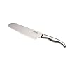 Le Creuset Santoku mes, glad lemmet 18 cm, damaststaal 18/8, handvat van roestvrij staal, zilverkleurig