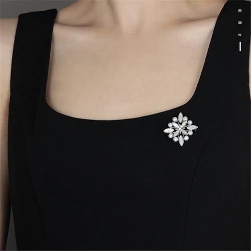 Broche perle fleur été pour robe et manteau long élégant - 6