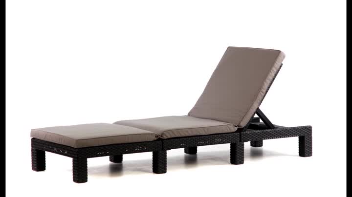 Allibert by Keter Daytona Sunlounger, Graphite with Grey Cushion