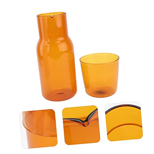 Set de vaso y tetera de vidrio transparente para hogar miniatura 5