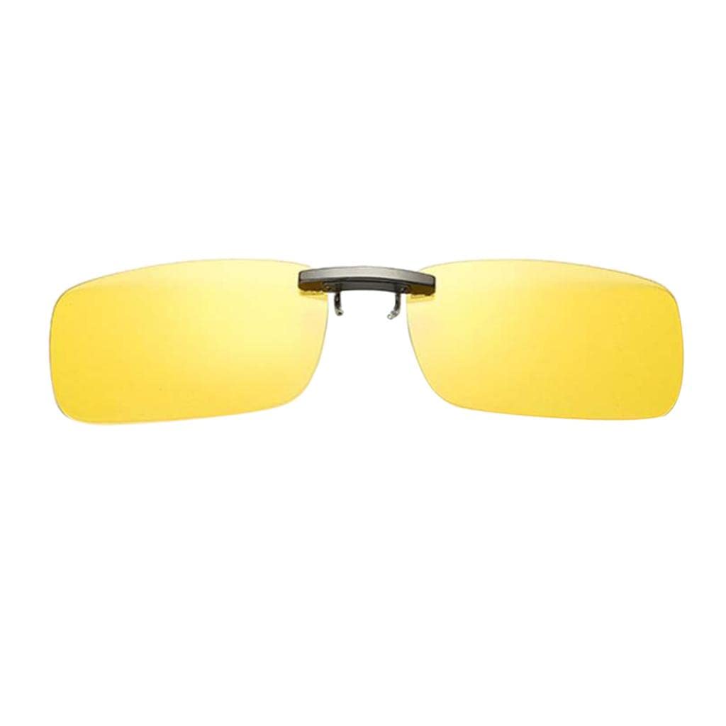 CALANDIS® Unisex Polarized Clip On Flip Up Uv400 Driving Rectangle Sunglasses Gray-image-14