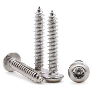 Glvaner M3 x 12mm (100 pcs) Button Head Torx Security Sheet Metal Screws, 304 Stainless Steel 18-8 Tamper Resistant Self Tapping Screws, Anti-Theft Tamper Proof Wood Screws with Bit T10