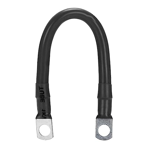 batería Calibre 2 | Cables Cobre estañado 2 AWG con terminales Anillo - Conector alimentación Positivo/Negativo para Autocaravana Moto Barco Marino Coche, /Rojo