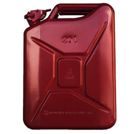 Bidon en acier 20l rouge idéal pour vos trajets en plein air et chantiers