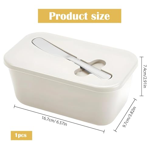 Butter Dish with Lid and Knife, Plastic Butter Holder Tray Container, Proof Storage Box, for Cheese Storage, Easy Scoop, Dishwasher Safe, Black - Image 3