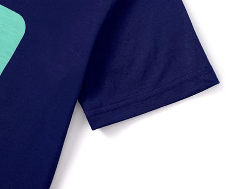 Tebbis Pajamas For Boys Fun Baseball Navy Blue Short Sleeves & Pants 2-Piece PJs Set Kid Comfy Sleepwear Size 6-184