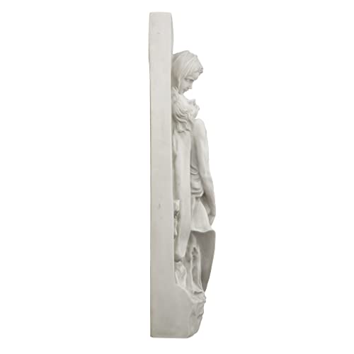 Design Toscano EU4992 Pieta Sculptural Wall Frieze, Antique Stone, 26"H x 12"W