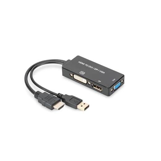 ASSMANN HDMI grafikadapter, HDMI typ A till DP DVI-I (24+5) VGA, 4K Ultra HD 30 Hz, svart