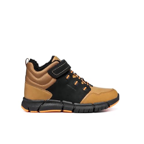 Geox J FLEXYPER Boy B ABX, Botín, Black/DK Yellow, 28 EU
