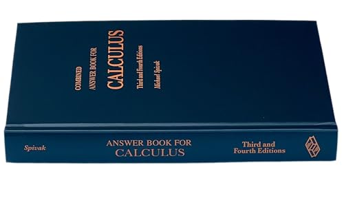 Combined Answer Book For Calculus Third and Fourth Editions