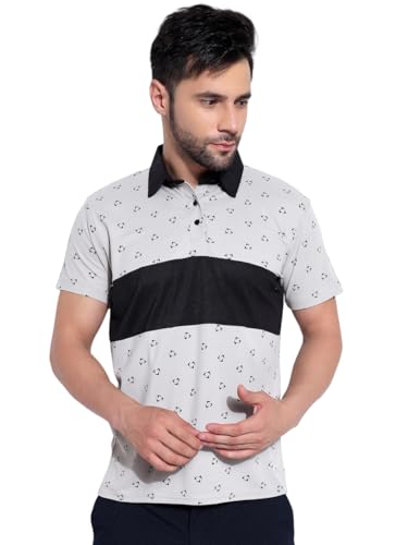 Image of Honky Tonky Men's Regular Fit Polo Neck Half Sleeve Printed Casual T-Shirt | Polo T-Shirt for Men