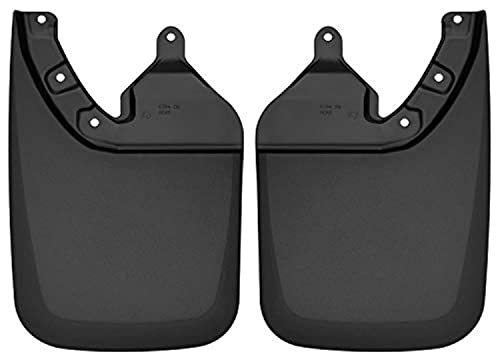 Image of Husky Liners Custom Mud Guards | Fits 2016-2023 Toyota Tacoma w /OEM Fender Flares | Rear Set, 2-pc Black - 57941