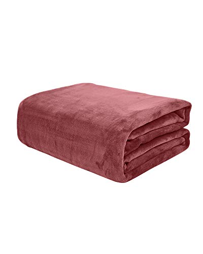 KMUSET Fleece Blanket Twin Size Coral Lightweight Super Soft Cozy Luxury Bed Blanket