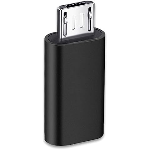 USB C to Micro USB Adapter, USB Type C Female to Micro USB Male Adapter Compatible with Samsung Galaxy S7/S6/S5/S4/S3, Note 5/4/3, Android Phones, Tablets and Other microUSB Devices (Black) Cover