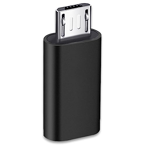 Micro USB auf USB C Adapter, USB C Buchse auf Micro USB Stecker Adapter, Kompatibel mit Samsung Galaxy S7/S6/S5/S4/S3, Note 5/4/3, Android-Handys, Tablets und microUSB-Geräten (Schwarz)