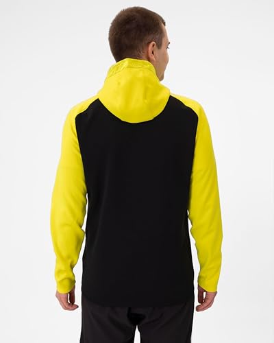 JAKO Iconic Kapuzenjacke Gr. 44 Schwarz/Soft Yellow - Zipper Hoodie Damen, Bequeme Sweatjacke mit Keep Dry Funktion aus 100% recyceltem… – Ansicht 3
