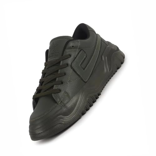 Image of FAUSTO Men's Low Top Chunky Lace-Up Sneaker Shoes|Low Ankle Casual Shoes|All Day Comfortable Sneakers