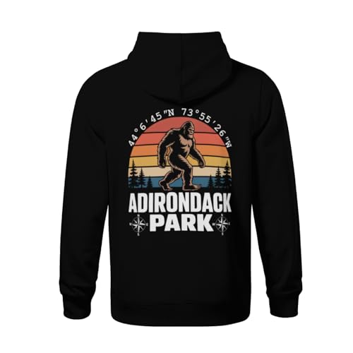 Kids Adirondack Park Bigfoot with GPS Location Boys Girls Lightweight Kangaroo Pocket Fleece Hoodies3