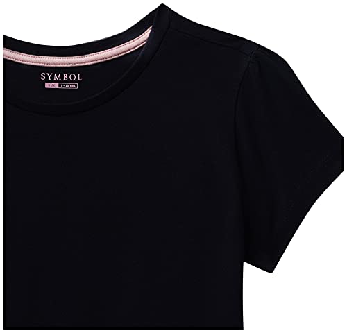 Image of Amazon Brand - Symbol Girl's Regular Fit T-Shirt (PAG 504 Black & Red 11-12 Years)