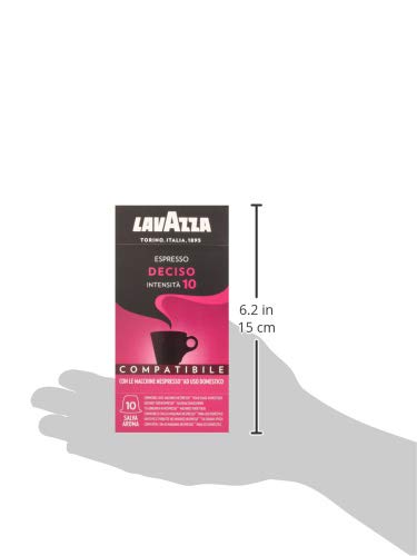 Lavazza Cápsulas de Café Compatibles Nespresso Espresso Deciso, Paquetes de 10 x 10 Cápsulas (Total: 100 Cápsulas) - Imagen 5