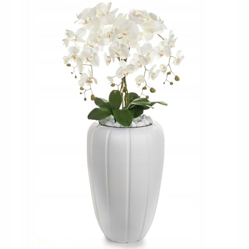 Johirim Künstliche Orchidee | 130 cm hoch | Pflanze Dekoration Weiß|...