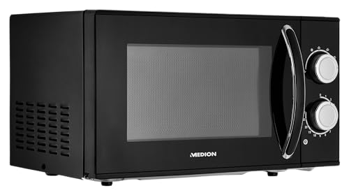 MEDION Micro-ondes, puissance env. 700 watts, capacité env. 17 litres, 6 niveaux, fonction décongélation, MD 15644, noir – Image 3