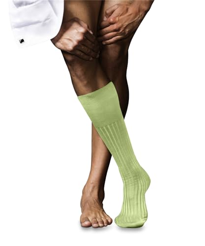 FALKE Men's No. 13 Knee-High Socks Breathable Cotton Long Silky Sheen Reinforced Flat Seam For Pressure-Free Toes Plain High-Quality Elegant For Dress Casual Business Looks 1 Pair