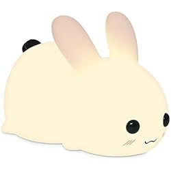 Lampara Bebes Raton Navaris Lámpara LED infantil de conejo - Luz nocturna de silicona sin BPA - Conejito luminoso recargable para bebé - Iluminación con luz regulable