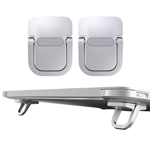 Qiveno 2Pcs Self-Adhesive Keyboard Stand for Desk, Adjustable Laptop Stand Riser Feet, Aluminum Portable Laptop Kickstand Aluminum Stable for MacBook, 10-18