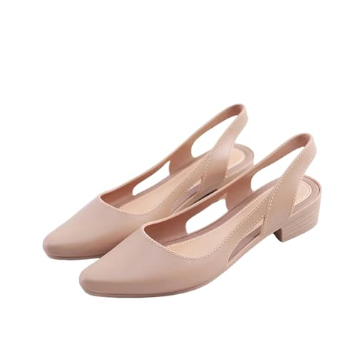 Mocassins dos nu pour femmes à bout pointu et talons chunky noirs