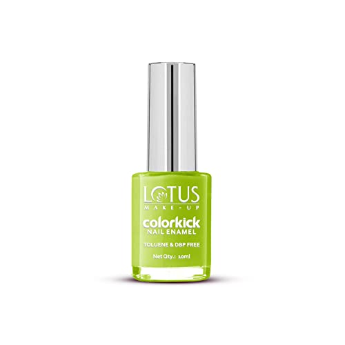 Image of Lotus Make-Up Colorkick Nail Enamel - Lime N Mint 76 | Chip Resistant | Glossy Finish | 10ml
