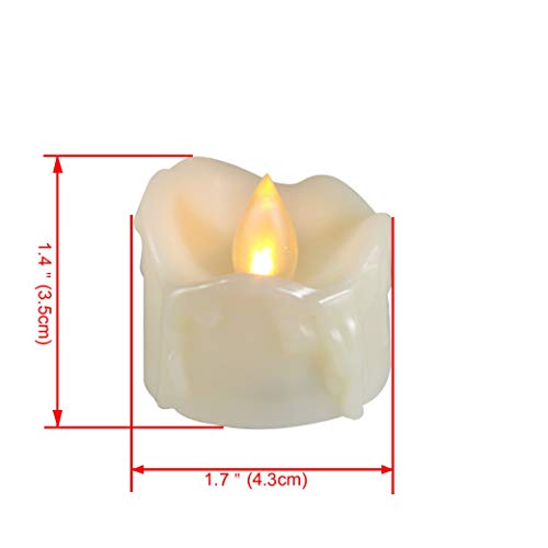 Image of CANDLE CHOICE Battery Operated Flameless Tea Lights Realistic Flickering Long Lasting LED Votive Tealight Candles for Halloween Thanksgiving Christmas Wedding Decorations Battery Included 24 Pack