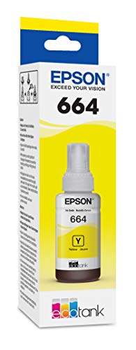 Image of Epson 664 EcoTank Ink Ultra-high Capacity Bottle Yellow (T664420-S) Works with EcoTank ET-2500, ET-2550, ET-4500, ET-4550, ET-2600, ET-2650, ET-3600, ET-16500 (Pack of 2)